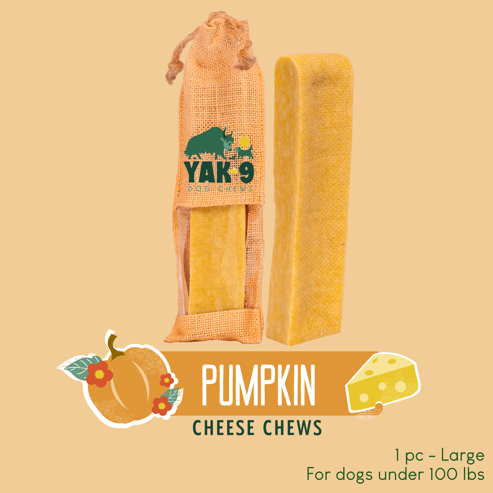 Yak9 Pumpkin Yak Chews for Dogs - Yak9 Chews