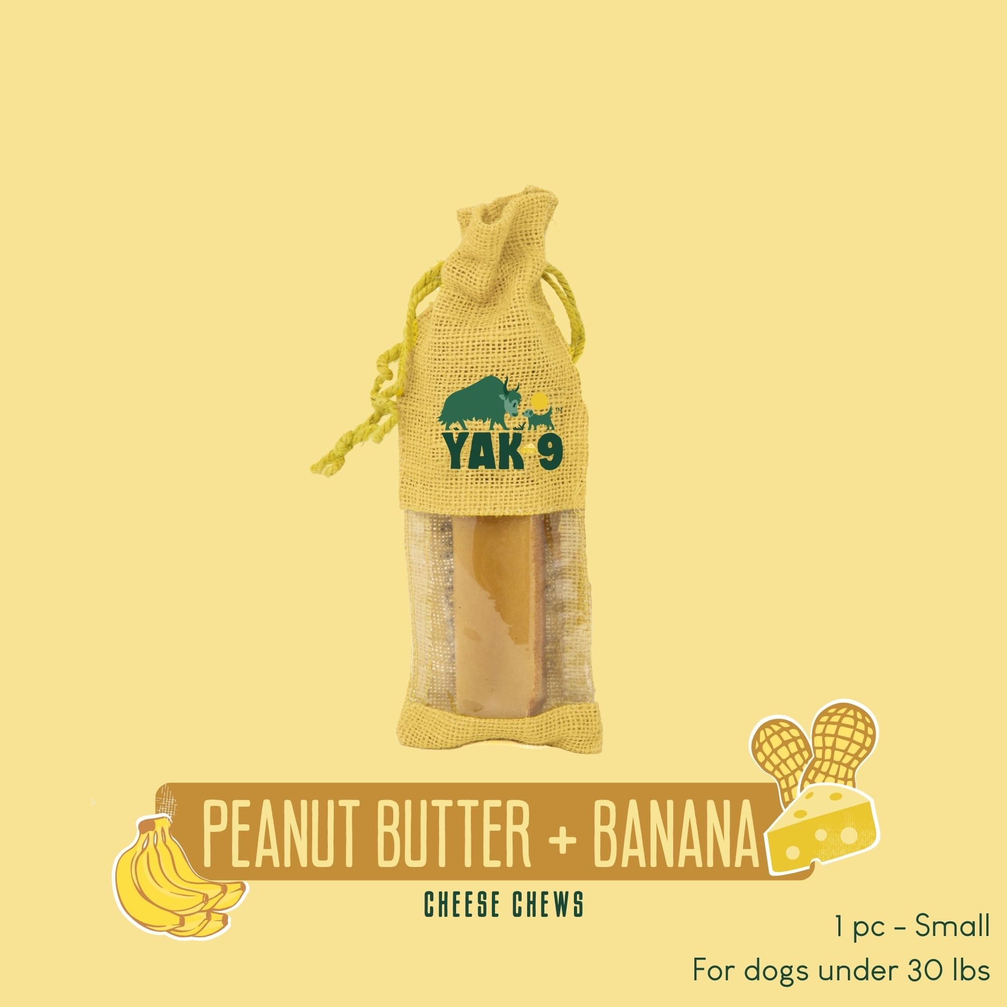 Yak9 Peanut Butter and Banana Yak Milk Chews for Dogs - Yak9 Chew