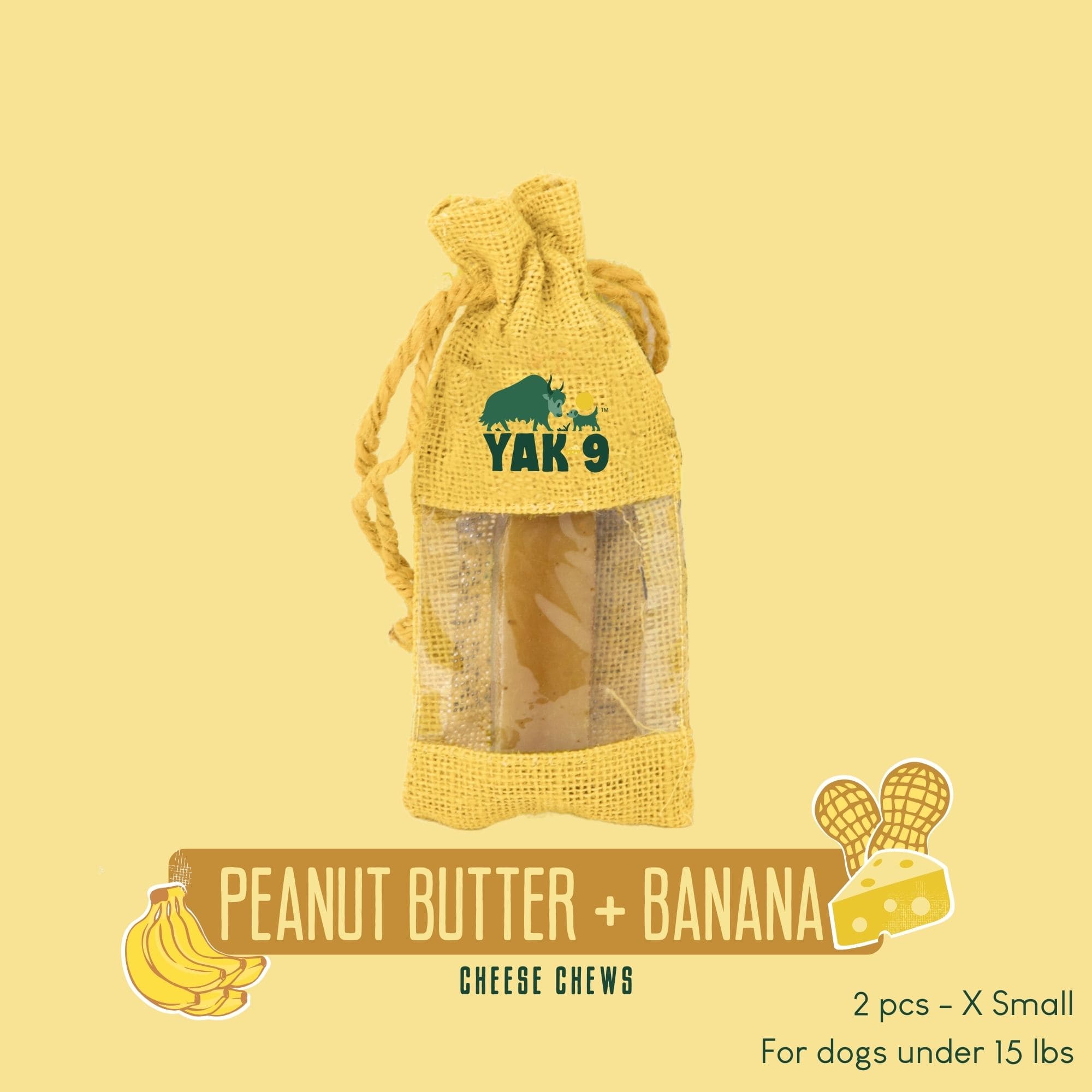 Yak9 Peanut Butter and Banana Yak Milk Chews for Dogs - Yak9 Chew