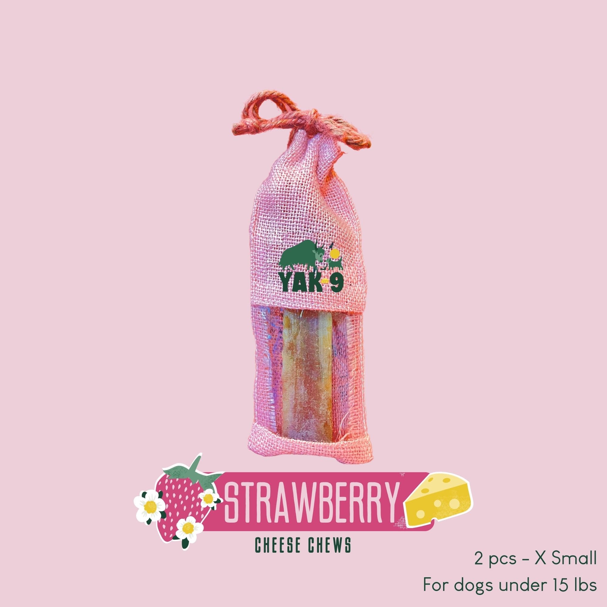 Yak9 Strawberry Yak Milk Chews for Dogs - Yak9 Chews