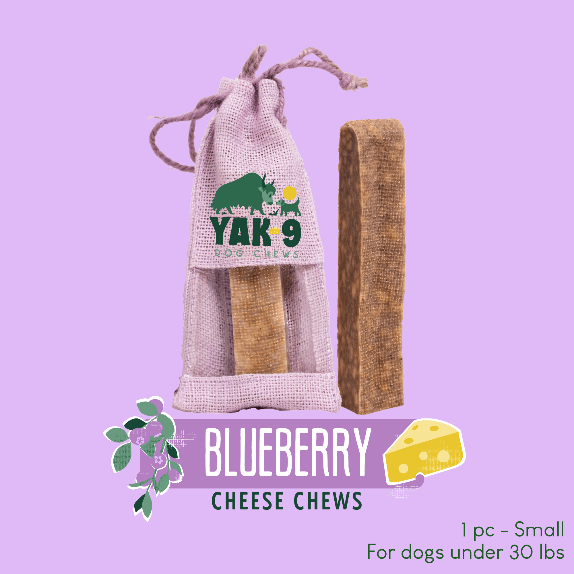 Yak9 Blueberry Yak Chews for Dogs - Yak9 Chews