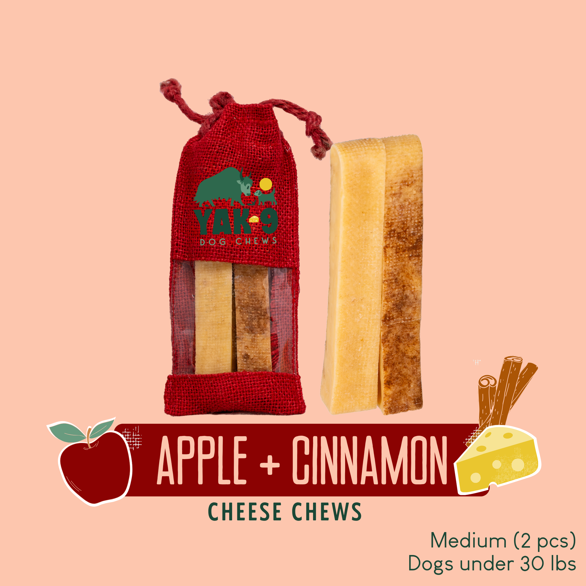 Apple & Cinnamon Chews for Dogs | Yak9 Chews