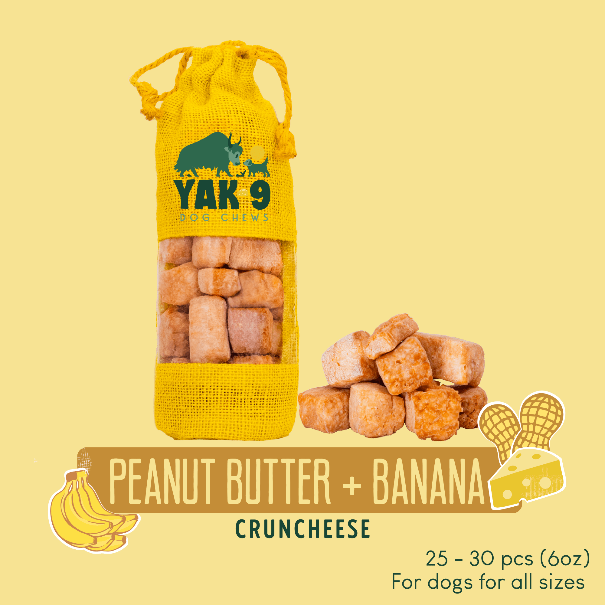 Yak9 CrunCheese - Crunchy Yak Cheese Treats for Dogs | Yak9 Chews