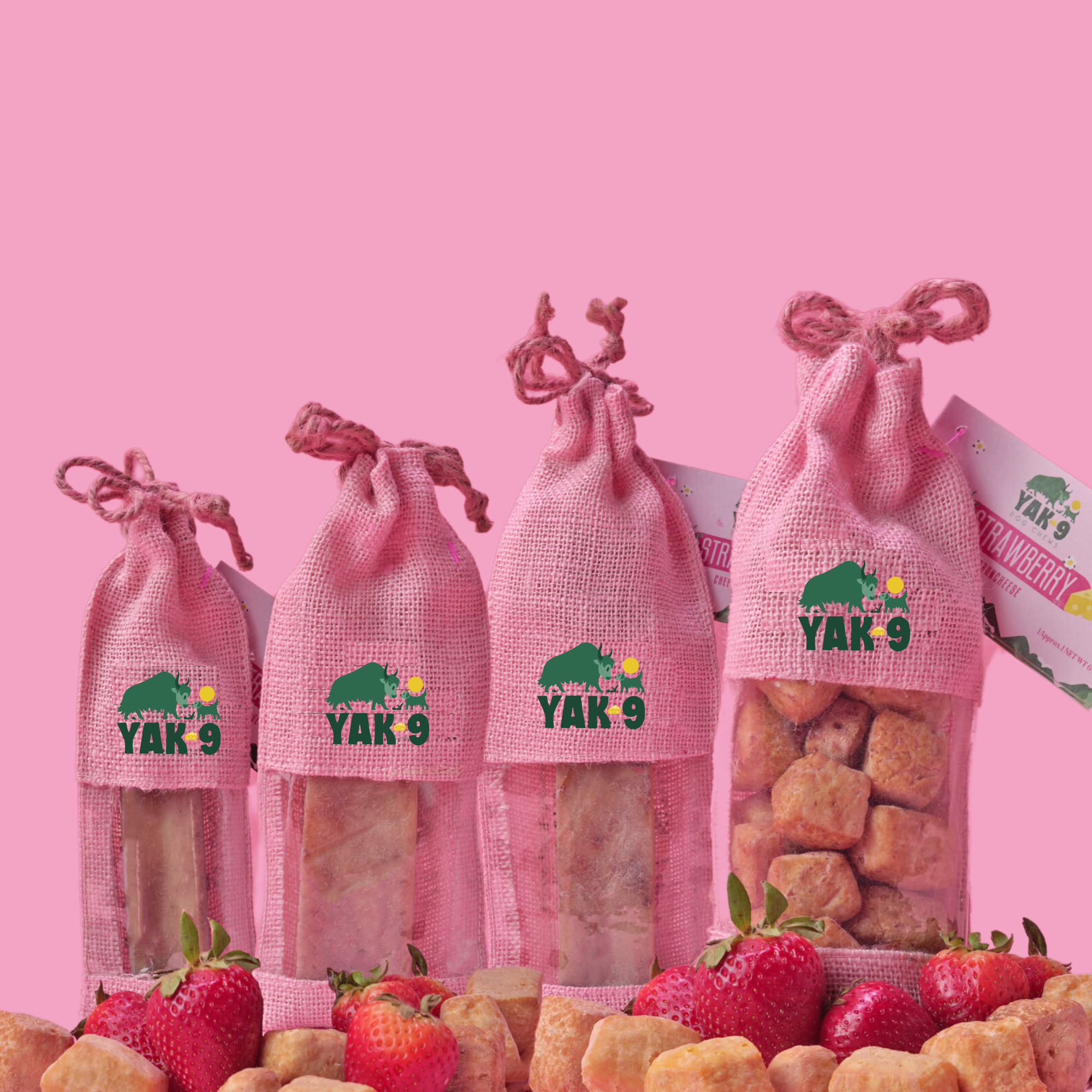 Strawberry Cheese Chews for Dogs | Yak9 Chews